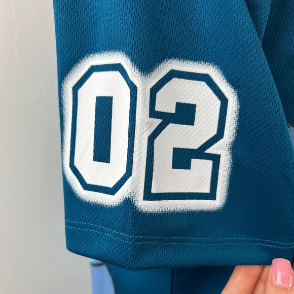 NEW Disney Blue Short Sleeve V-Neck Button Down Lilo Stitch Baseball Top Size M - Picture 5 of 8